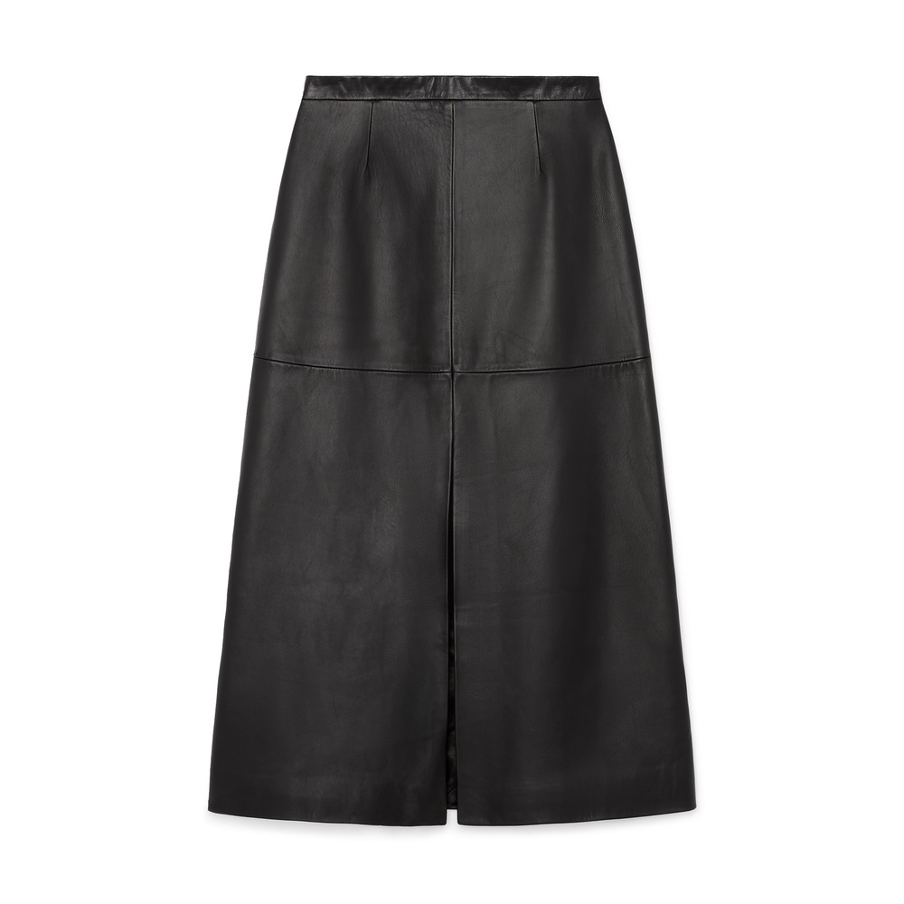 G. Label By Goop A-line Leather Skirt In Black