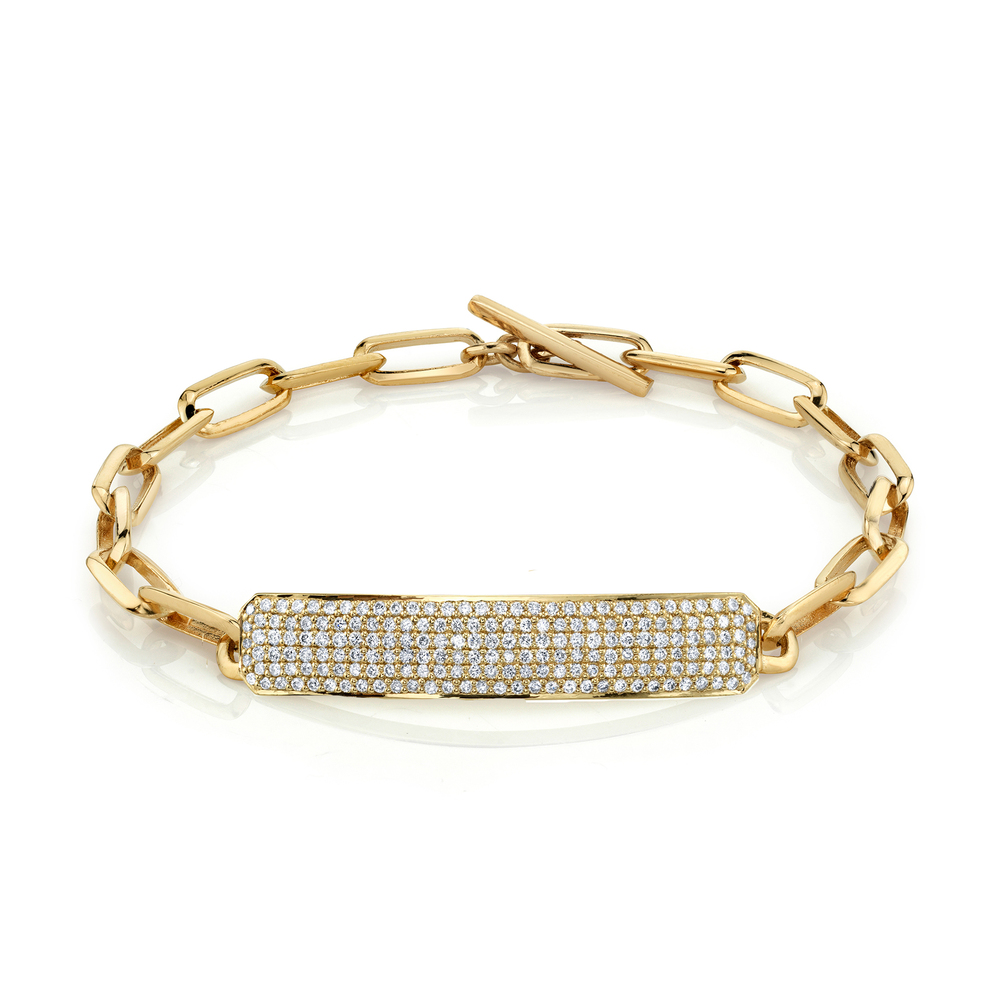 Lizzie Mandler Pavé Id Bracelet In Gold