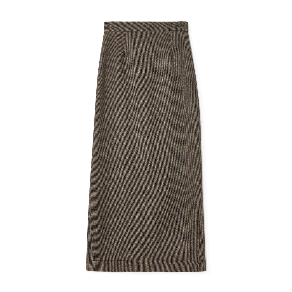 House Of Dagmar Twill Skirt In Black Beige