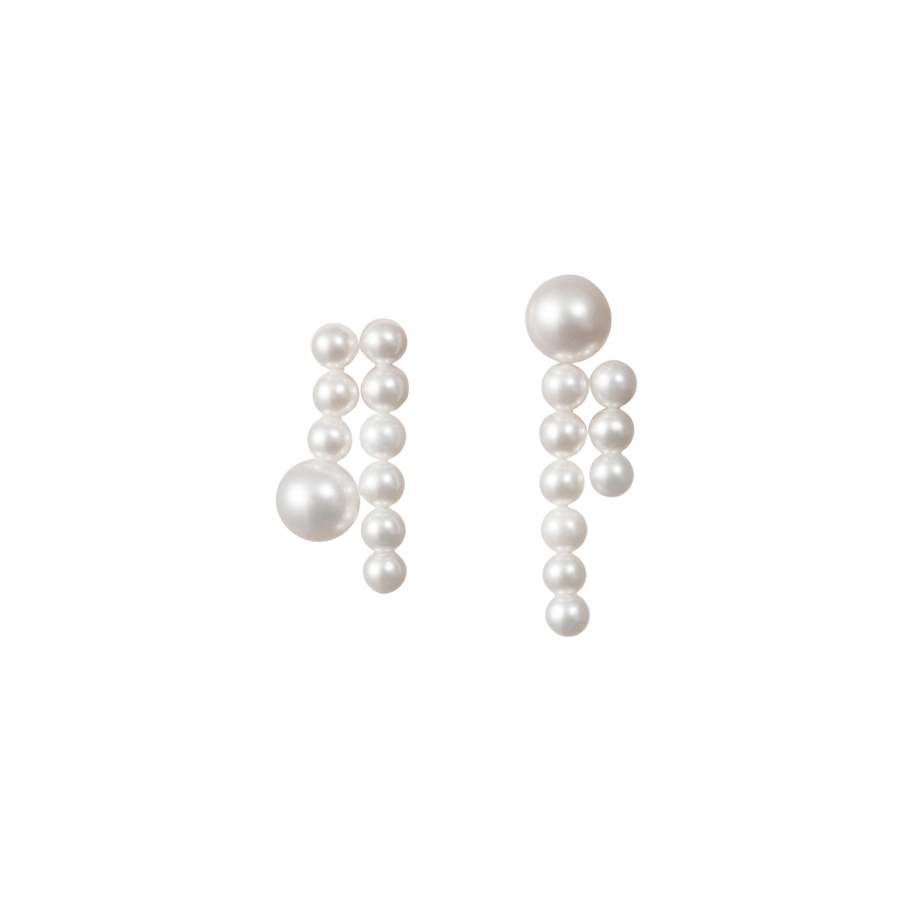 Sophie Bille Brahe La Valse Deux Temps Earrings In 14k Recycled Yg,freshwater Pearls