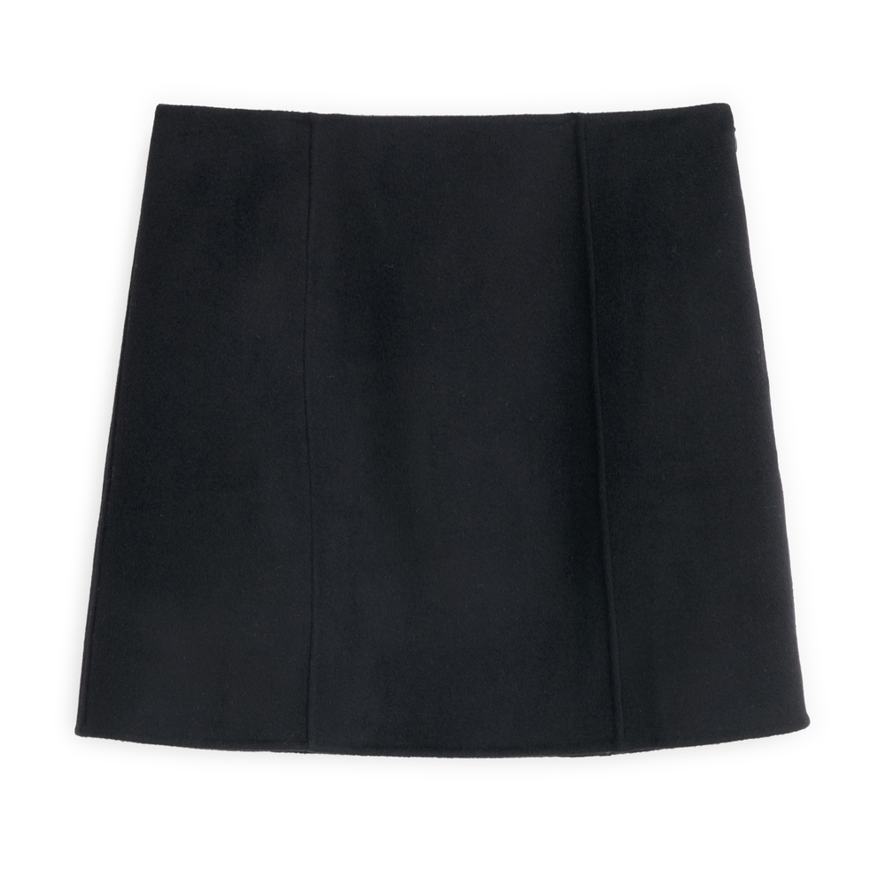 Alex Mill Naomi Mini Skirt In Doubleface Wool In Black