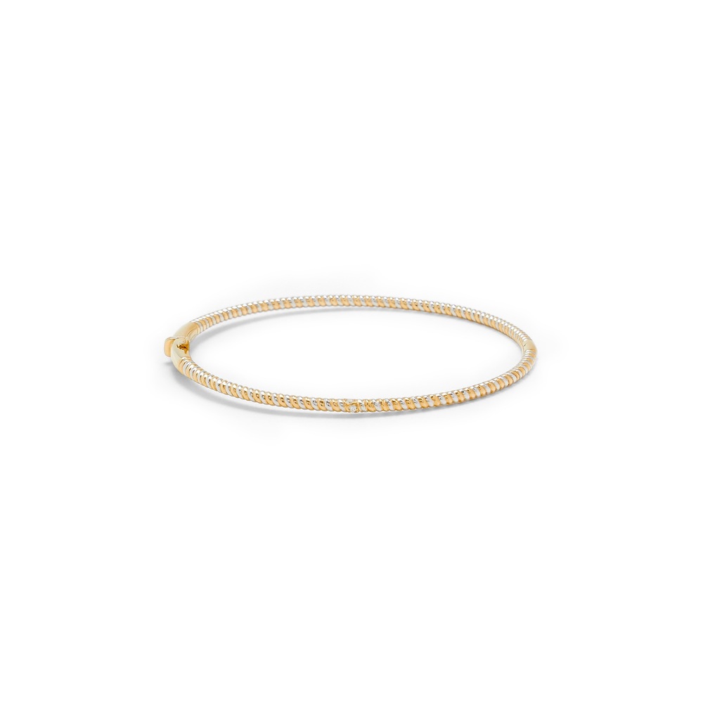 Yvonne Léon Jonc Mini Torsade Bracelet In 9k White & Yellow Gold