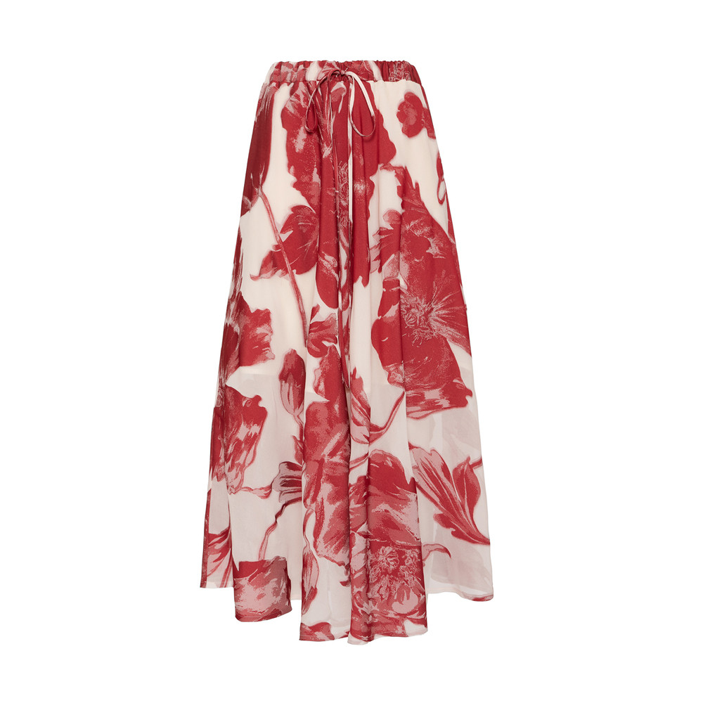 Shop La Doublej Drawstring Skirt In Sylph Fil Coupé