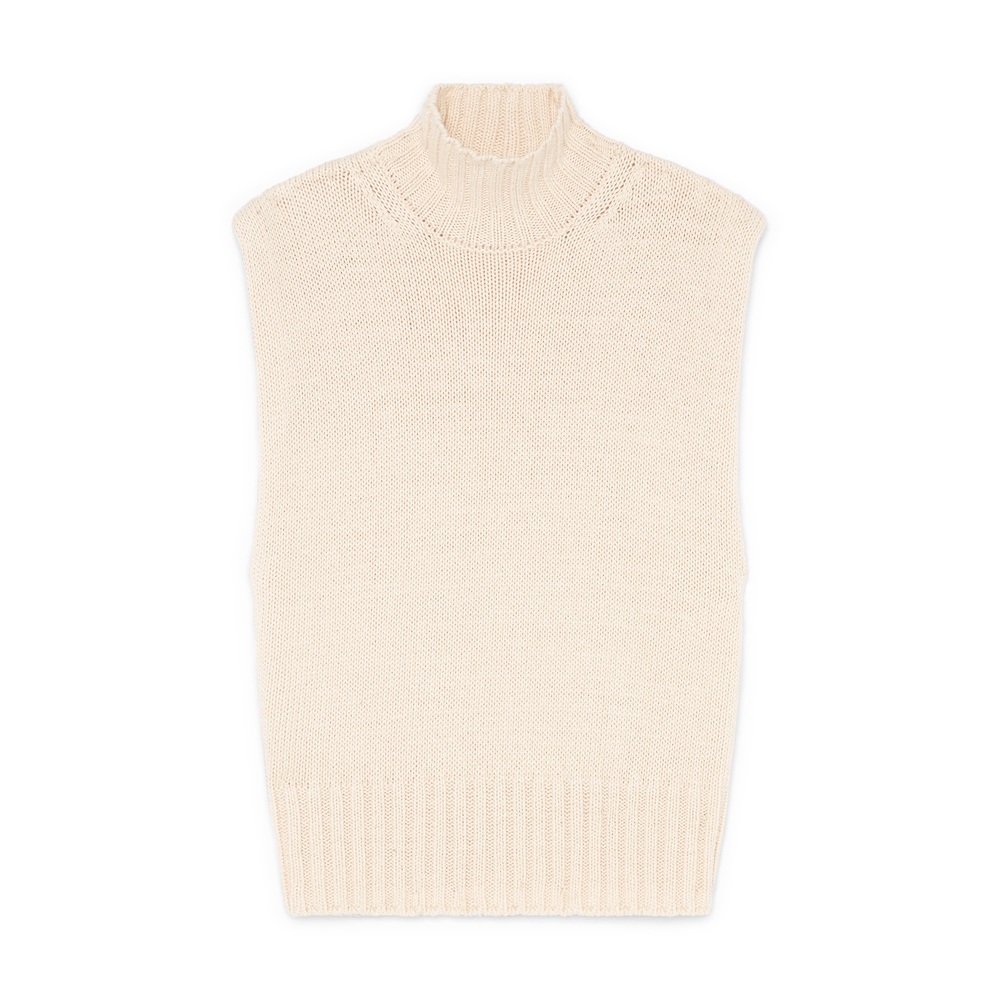 Rohe Sleeveless Turtleneck In Cream