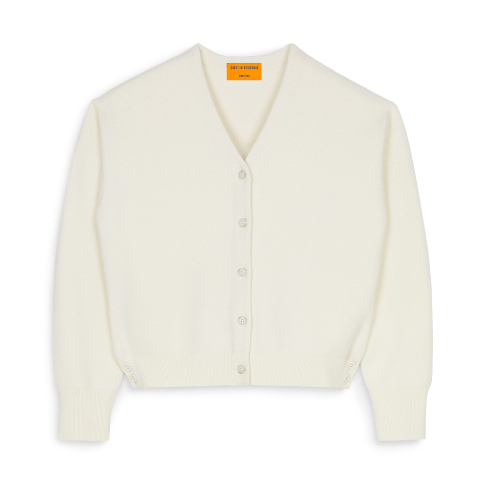 Guest In Residence Collegiate Cardigan In Cream