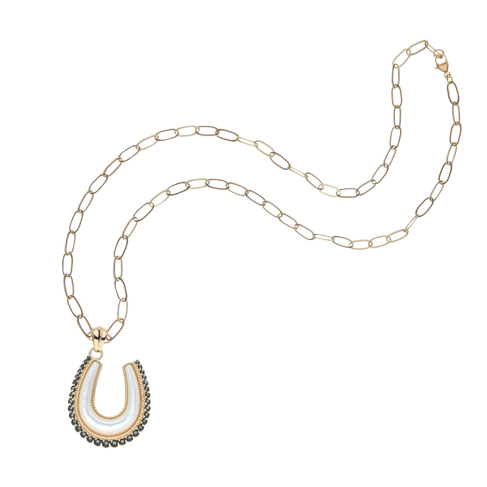 Jane Win Feeling Lucky Horseshoe Pendant In Gold