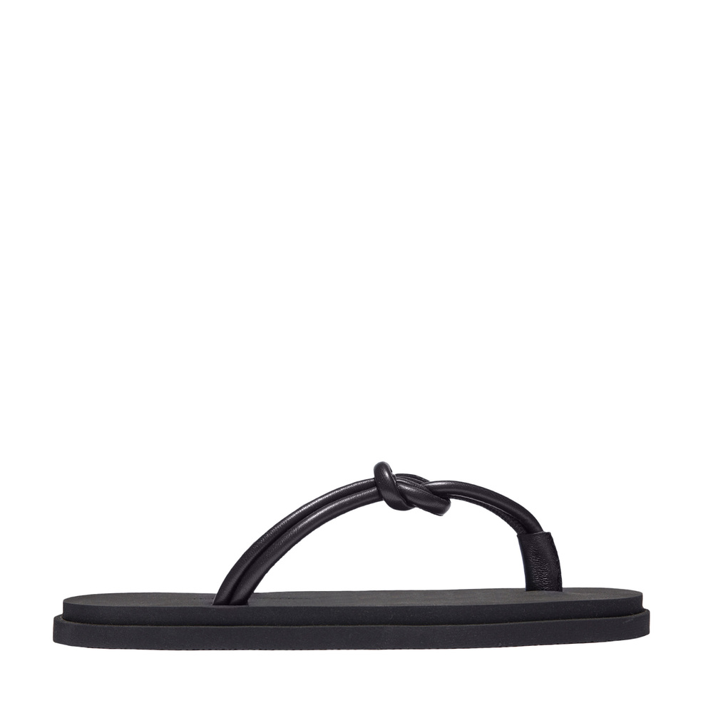 Emme Parsons Knot Pool Slide In Black Nappa,rubber