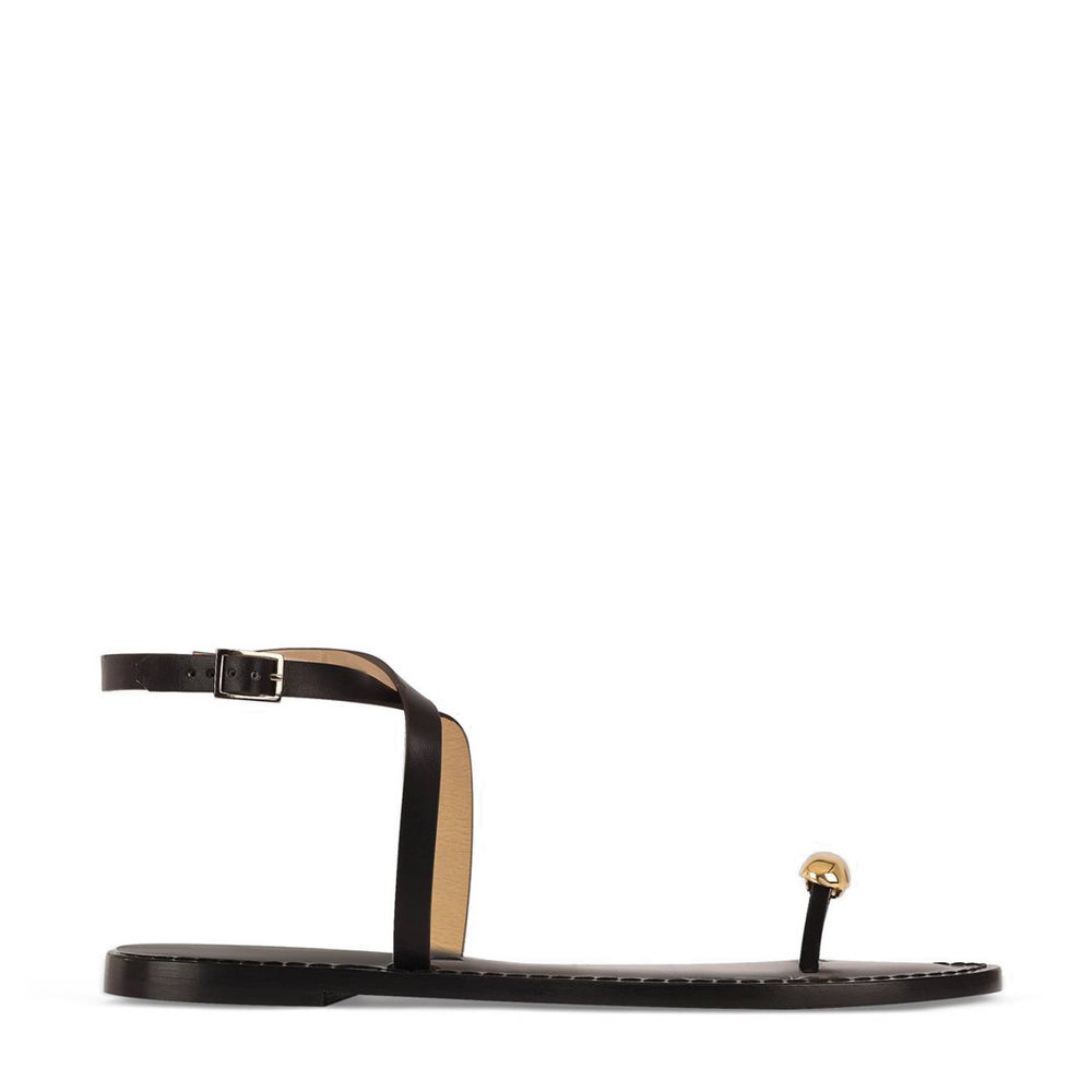 Amanu The Kigali Leather Sandals In Black
