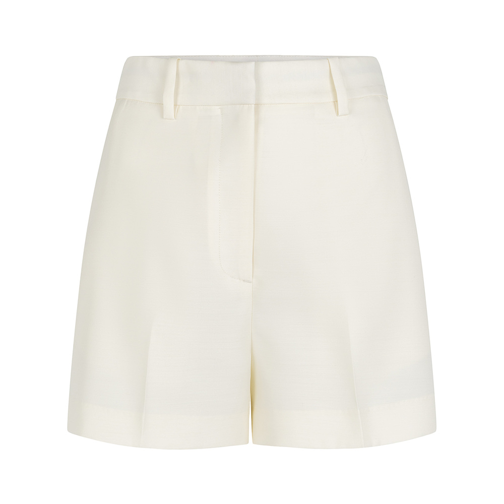 Heirlome Pilar High-rise Wool-silk Shorts In Ivory
