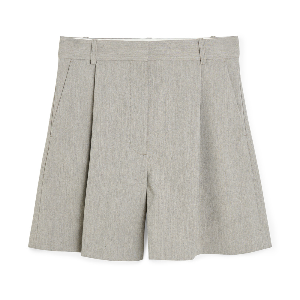 Shop By Malene Birger Poville Shorts In Grey Brown Melange