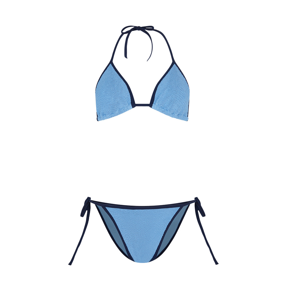 Shop Hunza G Gina Contrast Bikini In Cornflower,navy
