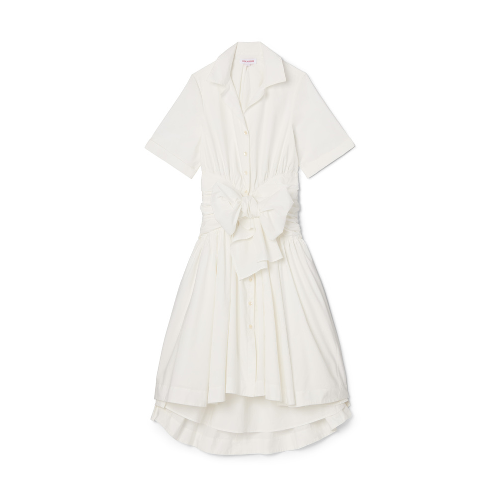 Shop Rosie Assoulin Tie Shirtdress In White