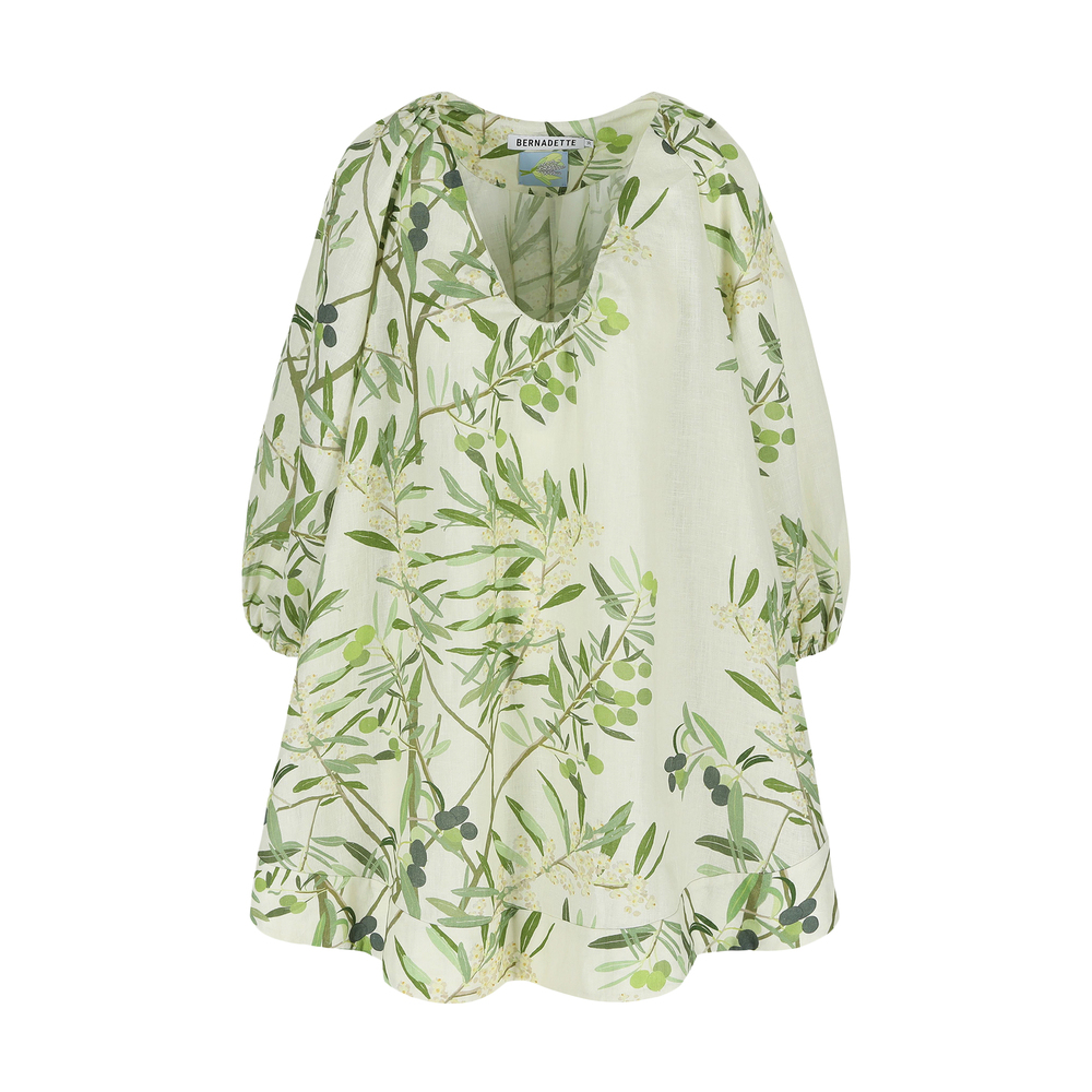 Bernadette Short Dress Georgette Linen Mini Dress In Multi