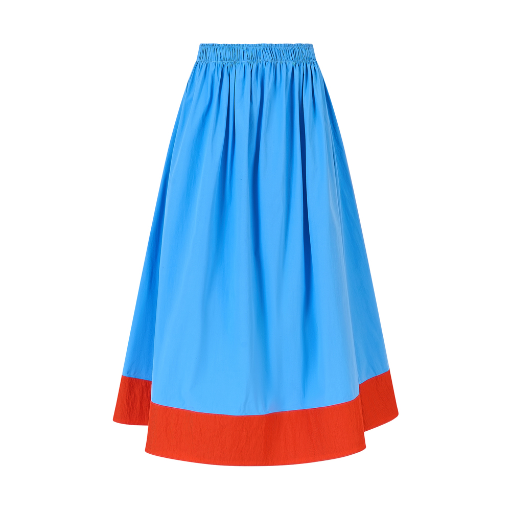 Shop Rosie Assoulin Shirred Skirt In Cornflower