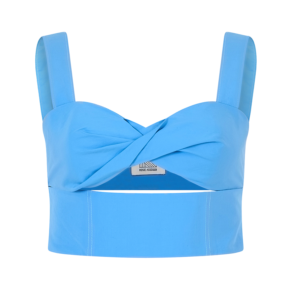 Shop Rosie Assoulin Morning After Top In Cornflower