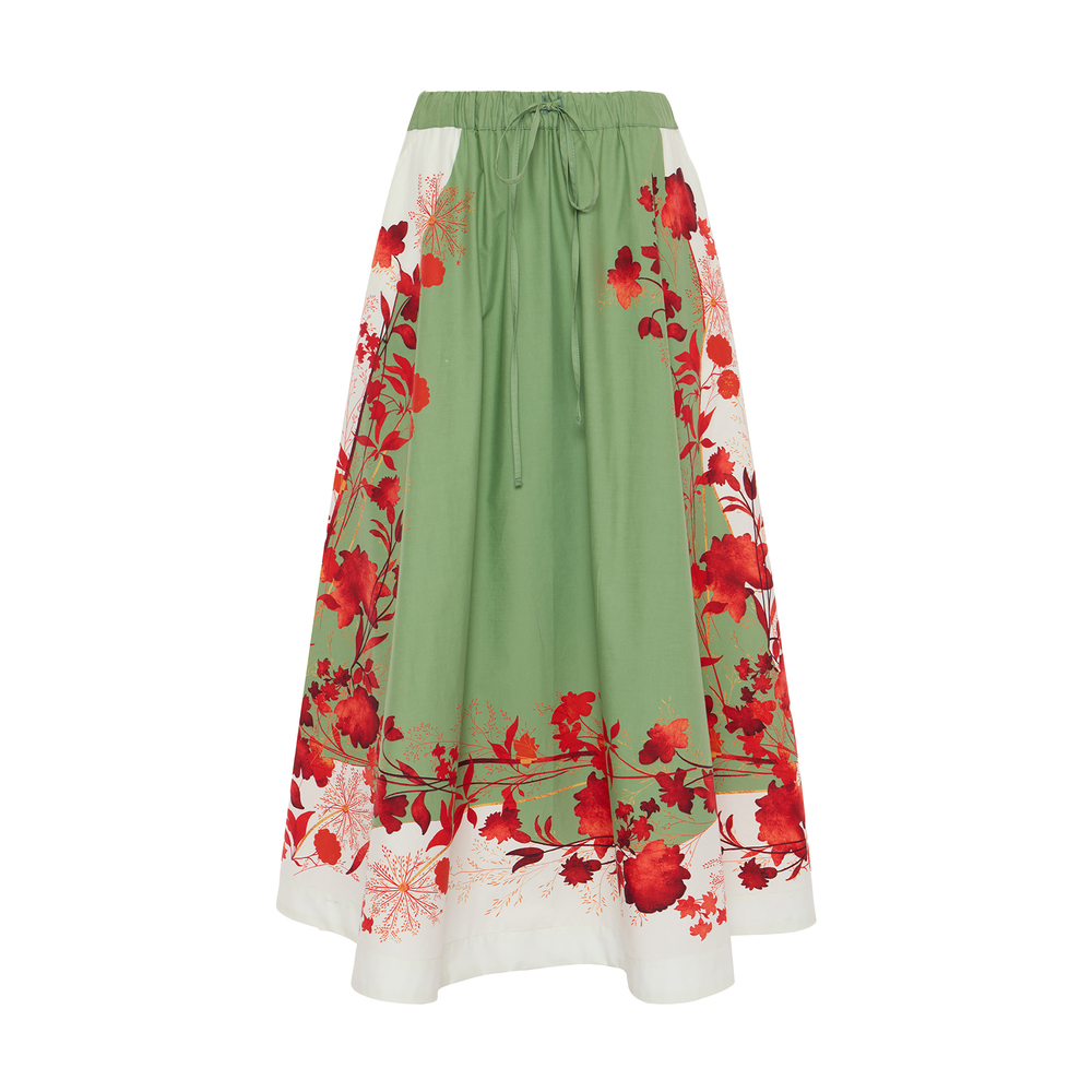 La Doublej Silk Drawstring Skirt