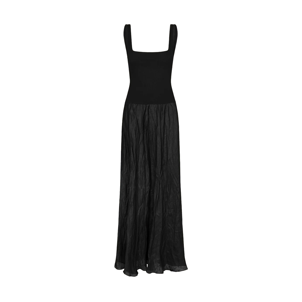 Johanna Ortiz Mariner Sleeveless Maxi Dress In Black