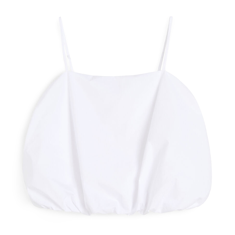 By Malene Birger Mia Sleeveless Cotton Bubble Top In White