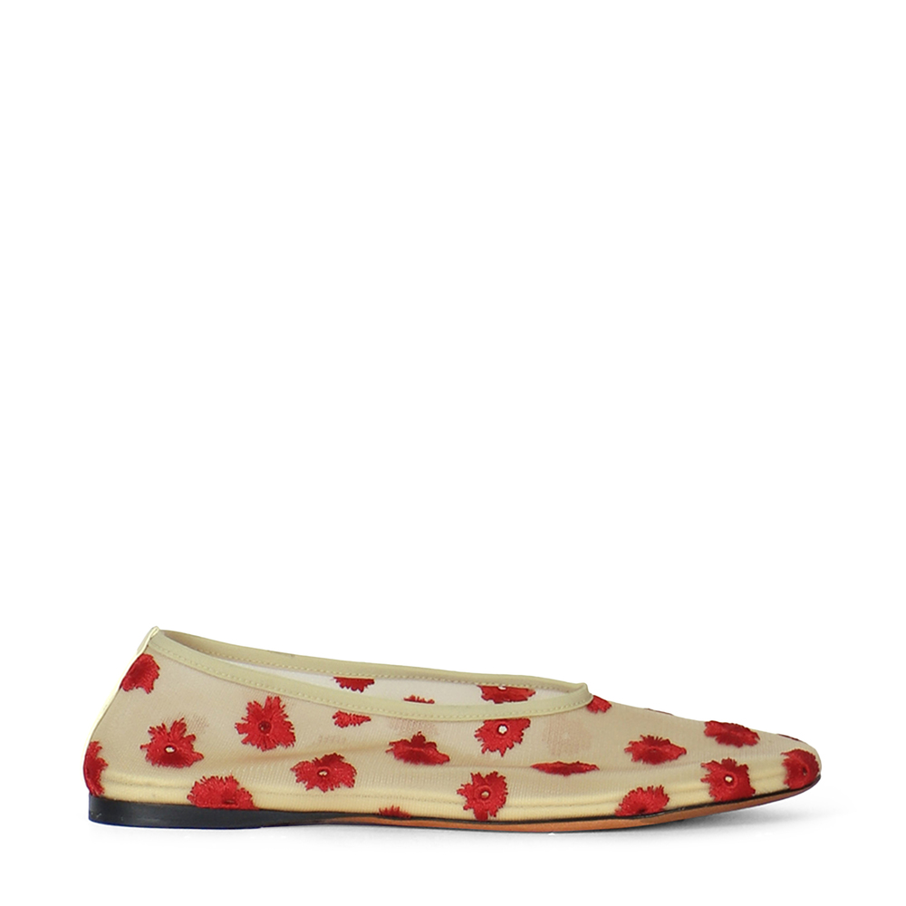 Proenza Schouler Tee Floral-embroidered Ballet Flats