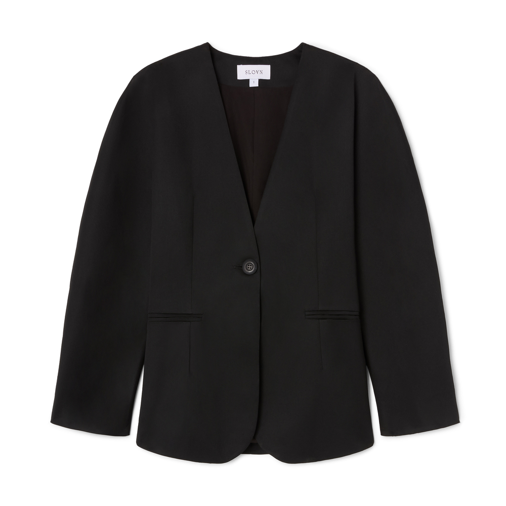 Sloan The Circular Sleeve Blazer In Black