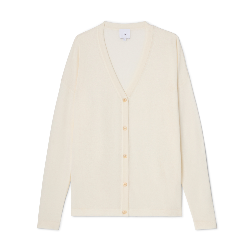 G. Label By Goop Lennon Cashmere Cardigan In White