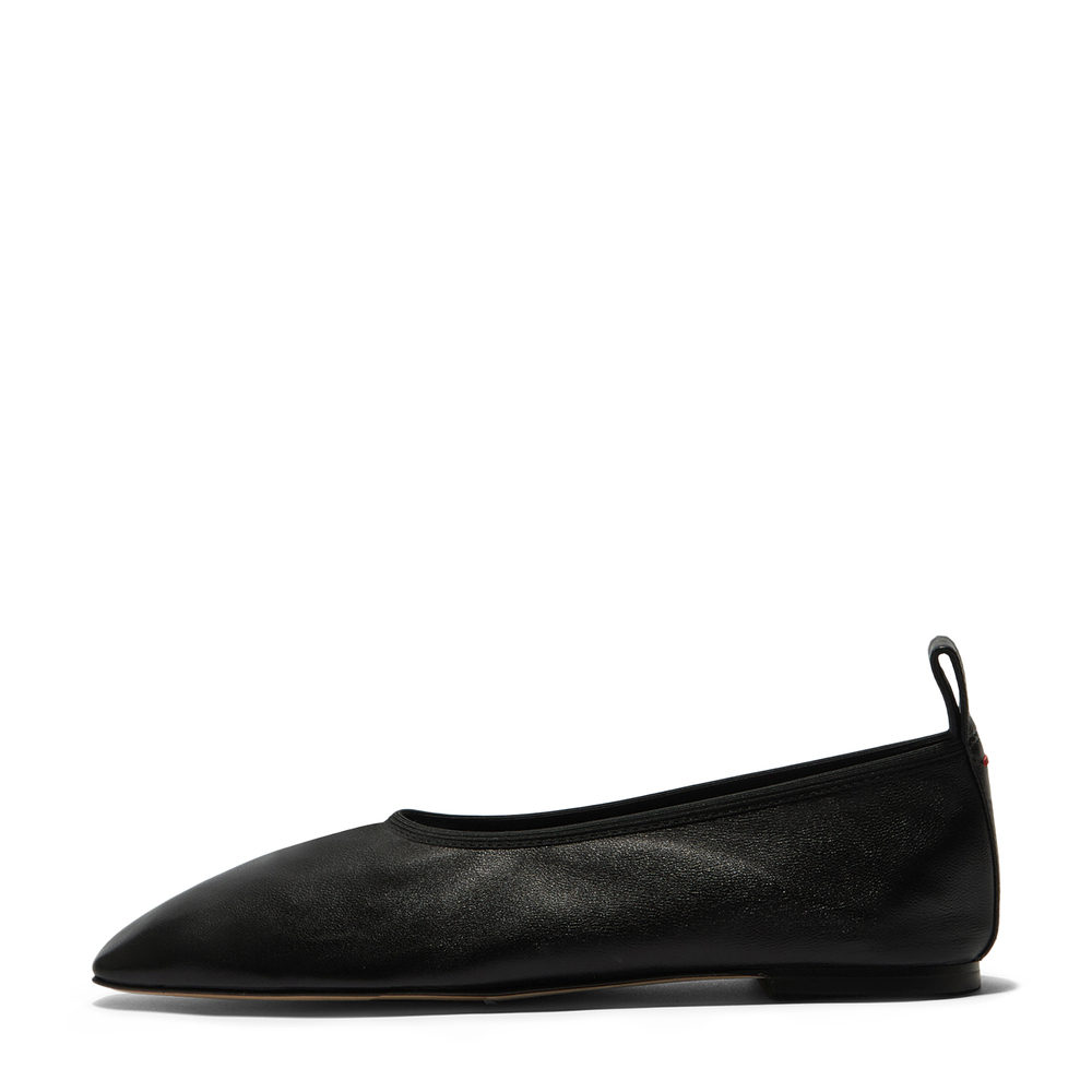 Aeyde Black Nomi Ruched Ballerina Flats In Black